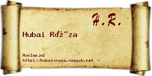 Hubai Róza névjegykártya